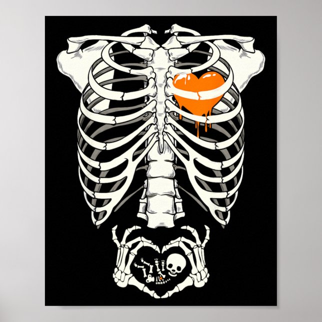 Schwangerschaft Ankündigung Junge Mutter Halloween Poster (Vorne)