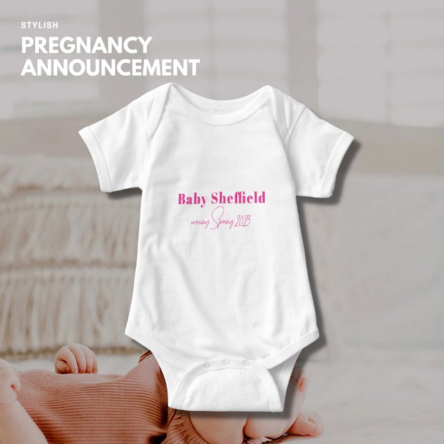 Schwangerschaft Ankündigung Personalisiert Baby Bo Baby Strampler (Von Creator hochgeladen)