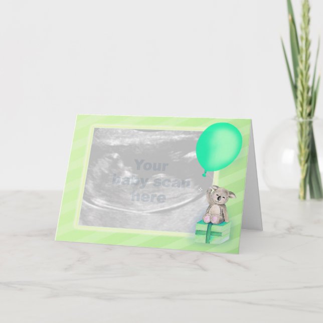 Schwangerschaft Ankündigung Scan Foto grüne Karte (Vorderseite)