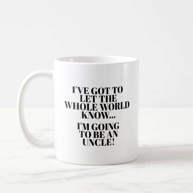 Schwangerschaft Ankündigung Tasse für Onkel / Brud (Links)