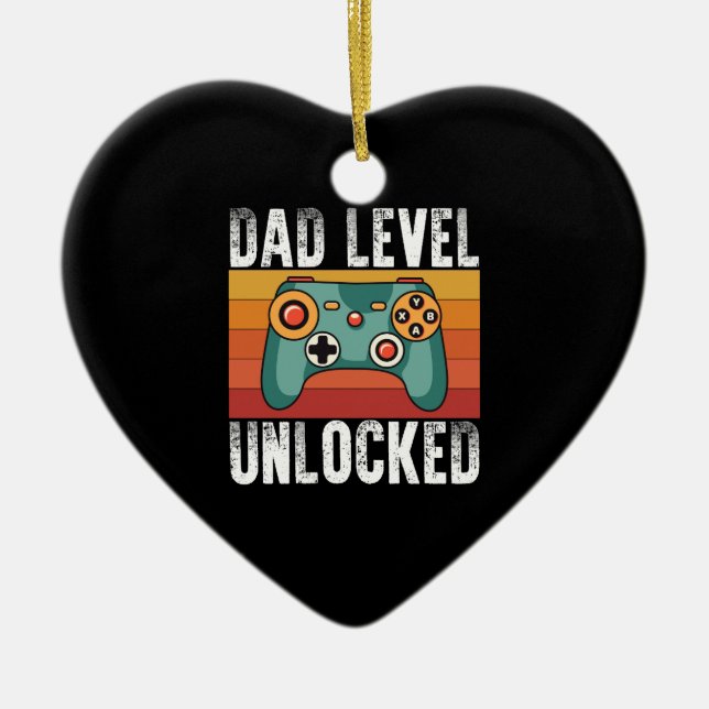 Schwangerschaft Ankündigung Vater Level Entsperrt  Keramik Ornament (Vorne)