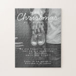 Schwangerschaft Ankündigung Weihnachts-Foto<br><div class="desc">Schwangerschaft Ankündigung Weihnachten Foto Jigsaw Puzzle.</div>