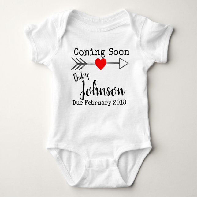 Schwangerschaft annoucement baby strampler (Vorderseite)