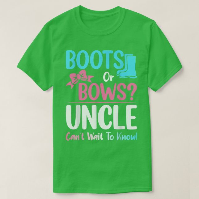 Schwangerschaft Announ für Stiefel oder Bows Onkel T-Shirt (Design vorne)