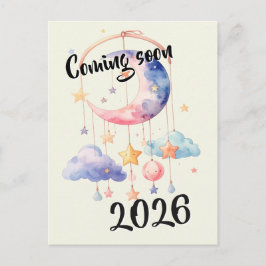 Schwangerschaft baby 2026 Wolken mobile  Postkarte
