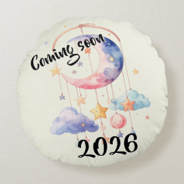 Schwangerschaft baby 2026 Wolken mobile  Rundes Kissen