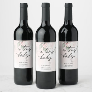 Schwangerschaft Baby Ankündigung winzige Baby-Mam Weinetikett