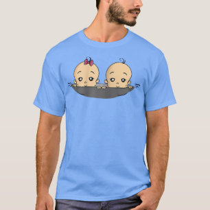 Schwangerschaft Baby Funny Twins Girl Boy879 T-Shirt