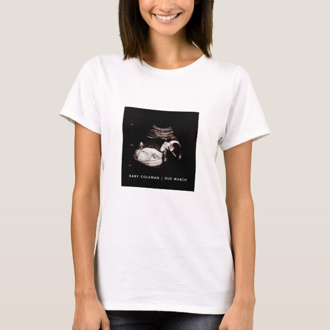 Schwangerschaft Baby Sonogram Ultrasound Ankündigu T-Shirt (Vorderseite)