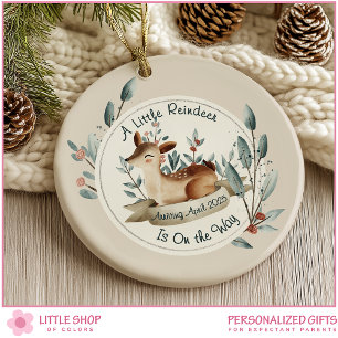 Schwangerschaft bekannt geben Baby auf dem Weg Fot Keramik Ornament