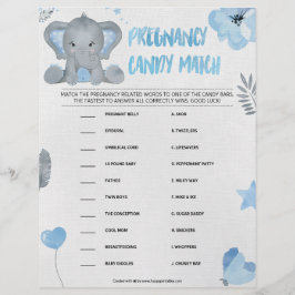 Schwangerschaft Candy Match [Baby Elephant [blau] Briefbogen