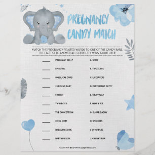 Schwangerschaft Candy Match [Baby Elephant [blau] Briefbogen