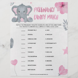 Schwangerschaft Candy Match [Baby Elephant [Pink] Briefbogen