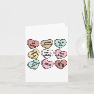 Schwangerschaft Junge Mutter Candy Heart Niedlich Karte