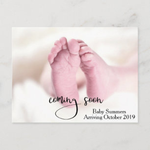 Schwangerschaft Kind kommt bald Ankündigung Feet Postkarte