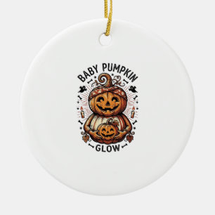 Schwangerschaft Kürbis-Shirt Vintage Halloween Bau Keramik Ornament