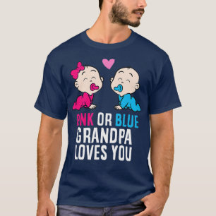 Schwangerschaft Rosa oder blaue Grandpa-Lieben T-Shirt