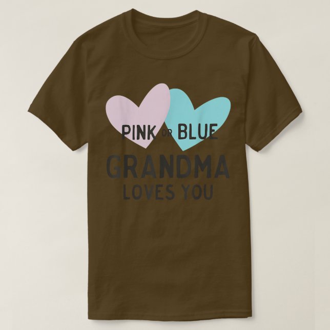 Schwangerschaft Rosa oder blaue Oma-Lieben T-Shirt (Design vorne)