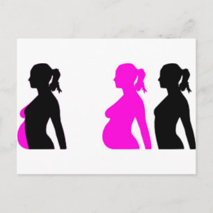 Schwangerschaft Silhouette Ankündigungspostkarte