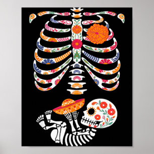 Schwangerschaft Skelett Bauch Tag Der Toten Dia De Poster