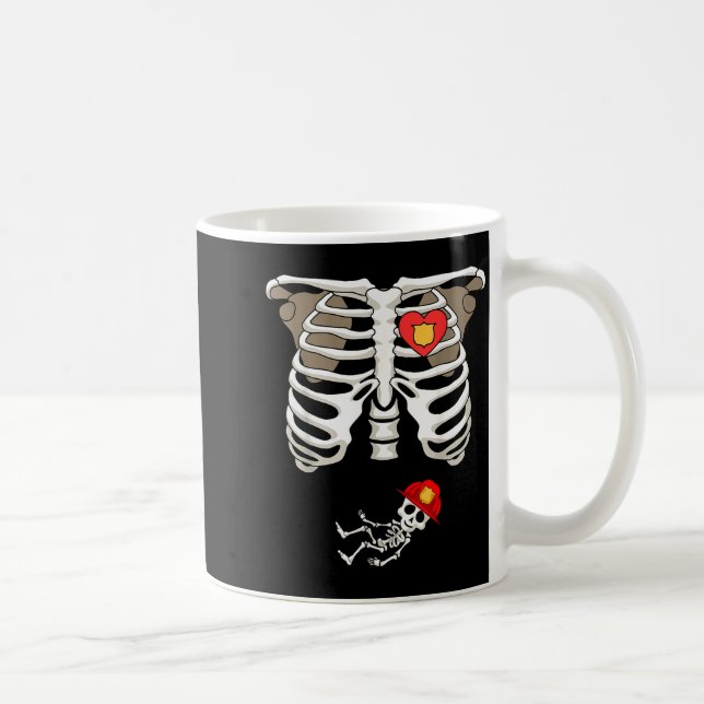Schwangerschaft Skelett Rippe Lustiges Feuerwehrma Kaffeetasse (Rechts)