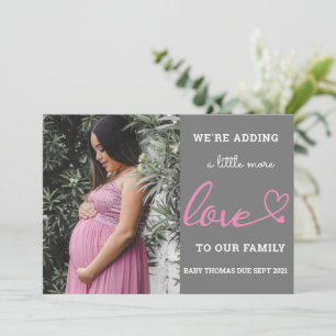 Schwangerschaft Valentine Baby Ankündigung rosa He