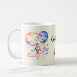 Schwangerschaft verkünden Aquarell Heißluftballon  Kaffeetasse
