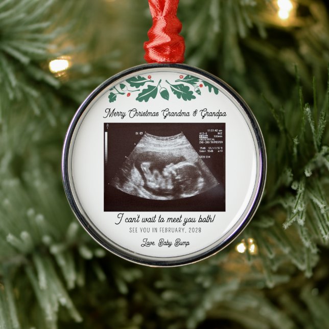 Schwangerschaft Weihnachtsbaumdekor Ultrasound Fam Ornament Aus Metall (Baum)