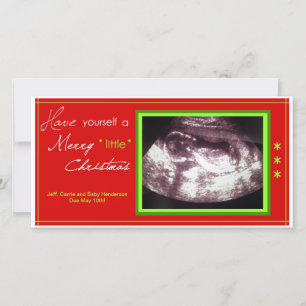 Schwangerschaft Weihnachtskarte - Ultraschall-Foto Feiertagskarte