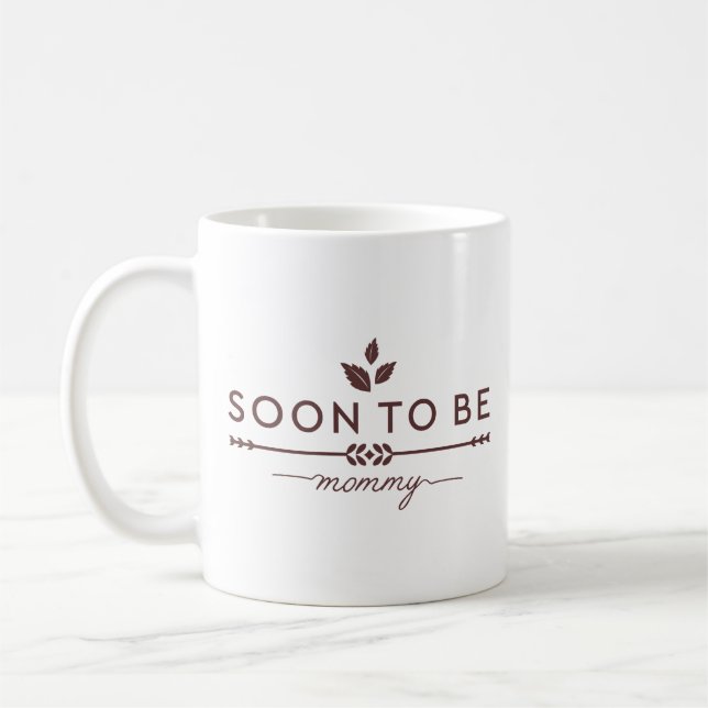 Schwangerschafts-Mitteilung bald, zum Mama-neue Kaffeetasse (Links)