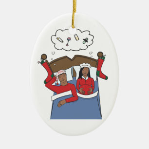 Schwangerschafts-Weihnachtsdekoration - Afroamerik Keramik Ornament