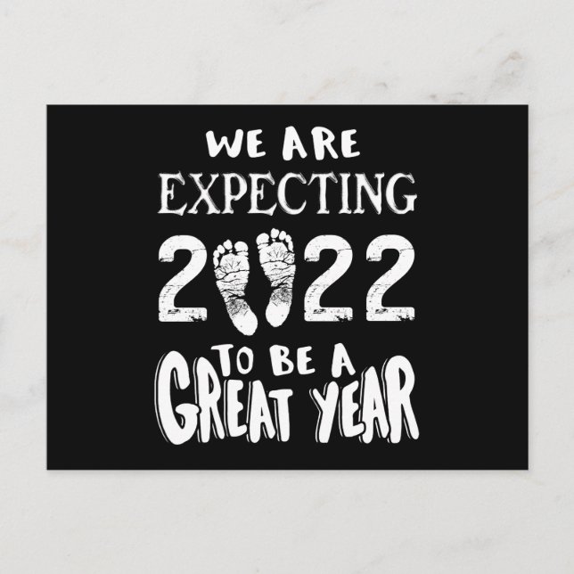 Schwangerschaftsankündigung 2022 erwarten wir ankündigungspostkarte (Vorderseite)