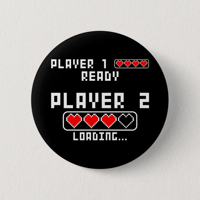 Schwangerschaftsankündigung Baby Player 2 Ladung Button (Vorderseite)