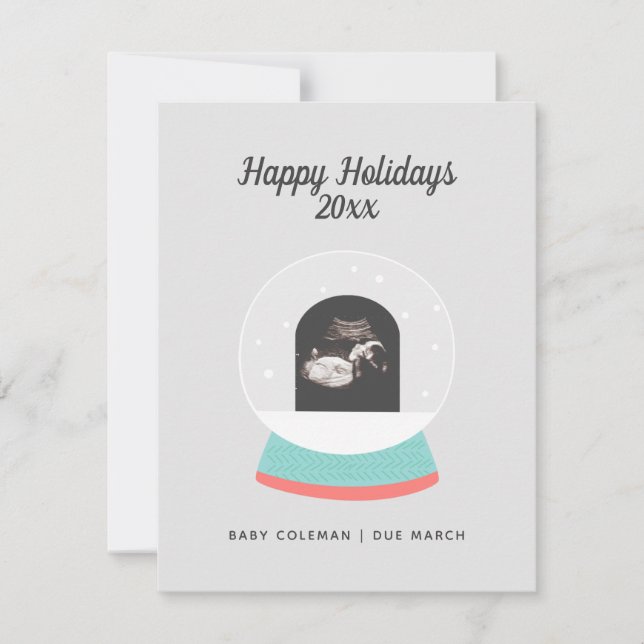 Schwangerschaftsankündigung Baby Sonogram Holiday  Feiertagskarte (Vorderseite)