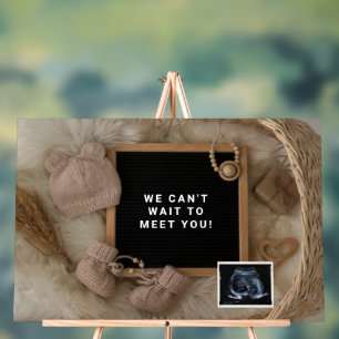 Schwangerschaftsankündigung Baby Willkommenskarte, Acrylschild