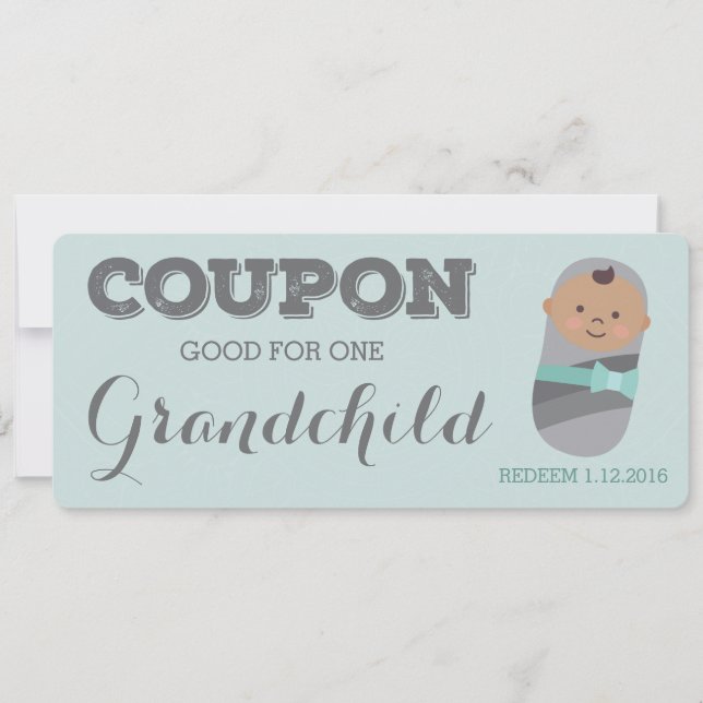 Schwangerschaftsankündigung Coupon für Tan Grandch Ankündigung (Vorderseite)