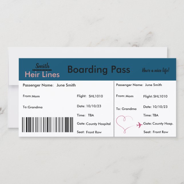 Schwangerschaftsankündigung Dankeskarte (Vorderseite)