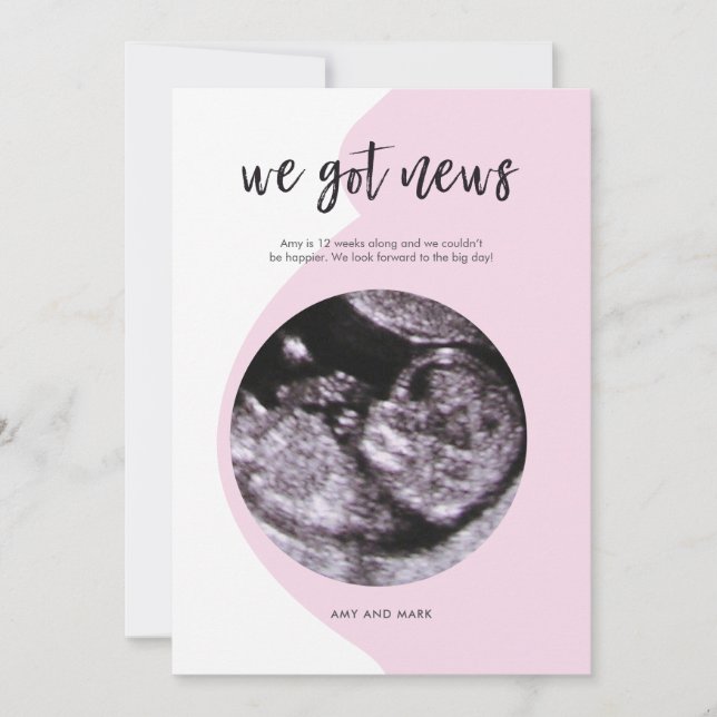 Schwangerschaftsankündigung Einladung (Vorderseite)