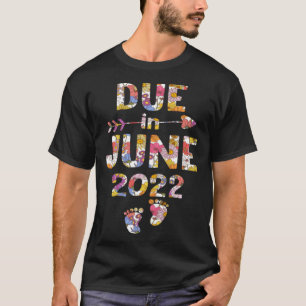 Schwangerschaftsankündigung Fälliges Datum Juni Si T-Shirt