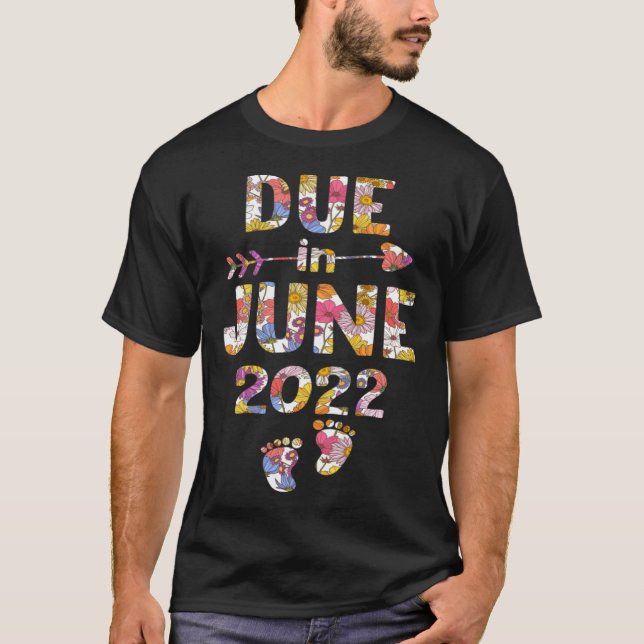 Schwangerschaftsankündigung Fälliges Datum Juni Si T-Shirt (Vorderseite)