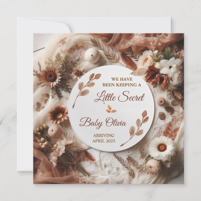 Schwangerschaftsankündigung - Gender-Neutral Boho (Vorderseite)