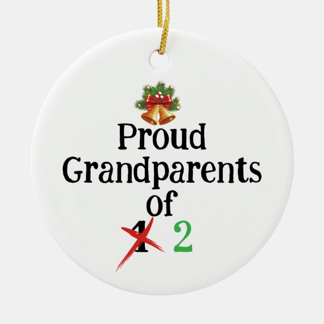 Schwangerschaftsankündigung Großeltern Keramik Ornament (Vorne)