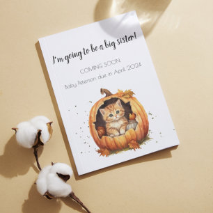 Schwangerschaftsankündigung Halloween Big Sister Postkarte