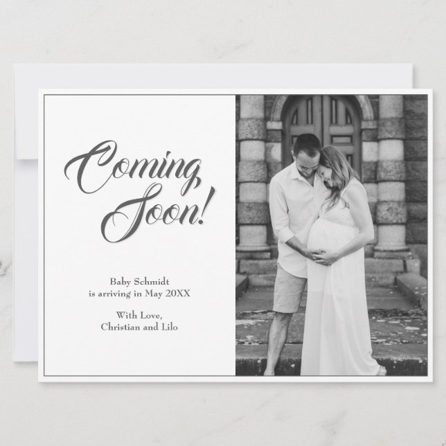 Schwangerschaftsankündigung im klassischen Stil (Vorderseite)