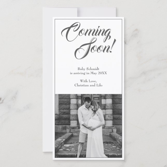 Schwangerschaftsankündigung im klassischen Stil (Vorderseite)
