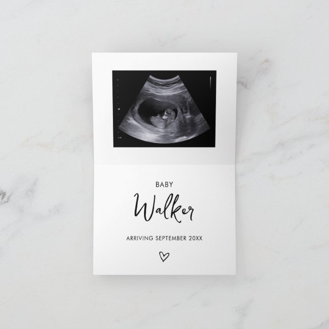 Schwangerschaftsankündigung Karte Ultrasound Hallo (Innenseite)