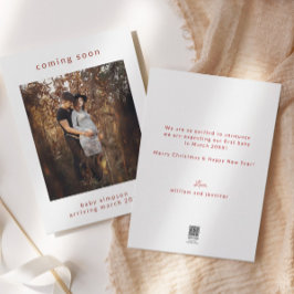 Schwangerschaftsankündigung kommt bald Weihnachtsk Feiertagskarte