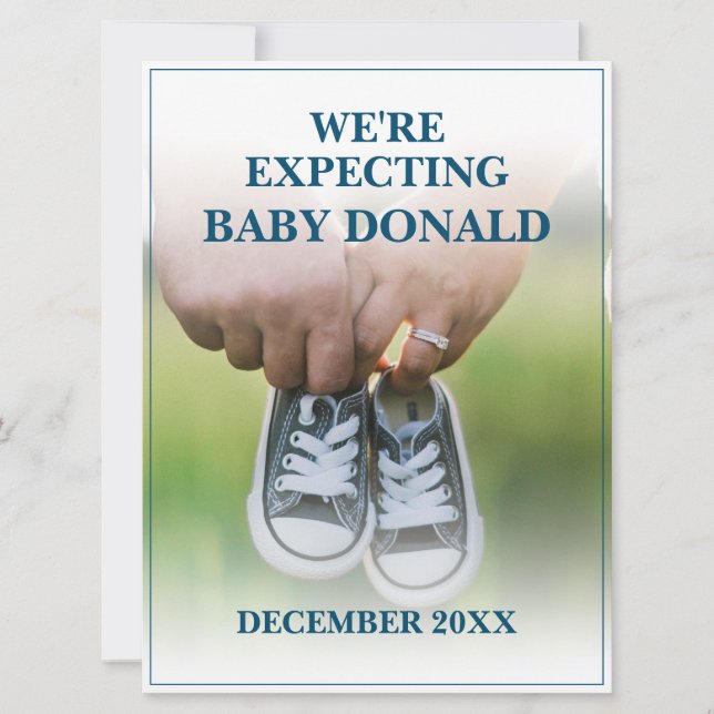 Schwangerschaftsankündigung mit Kinderschuhen (Vorderseite)