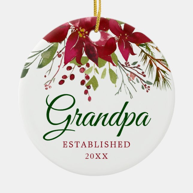 Schwangerschaftsankündigung | Neues Opa-Geschenk Keramik Ornament (Vorne)