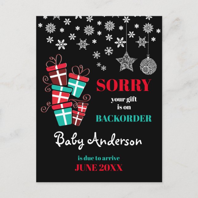 Schwangerschaftsankündigung Postkarte (Vorderseite)